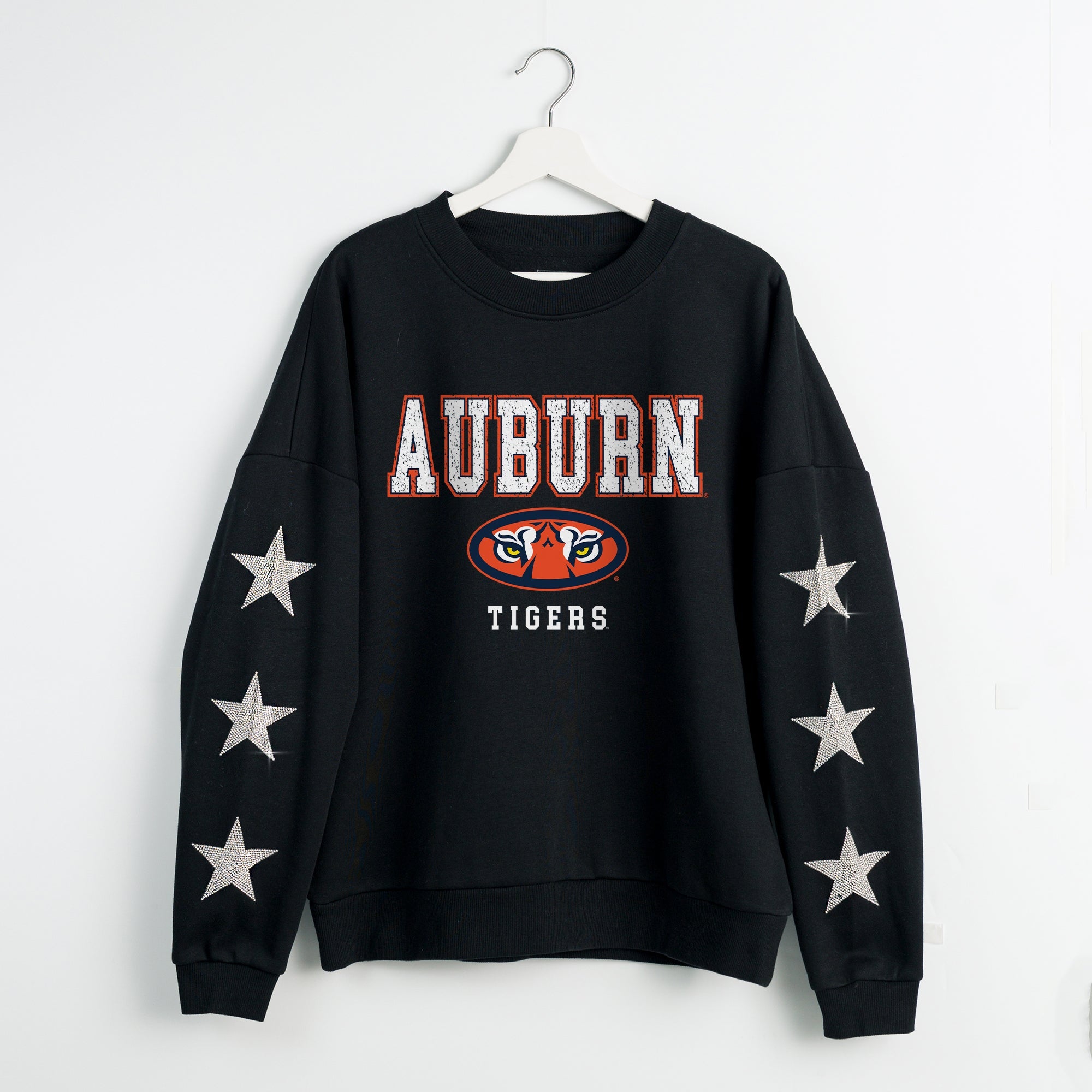 AUBURN TIGERS VELOCITY STAR EMBELLISHED CREW SWEATSHIRT