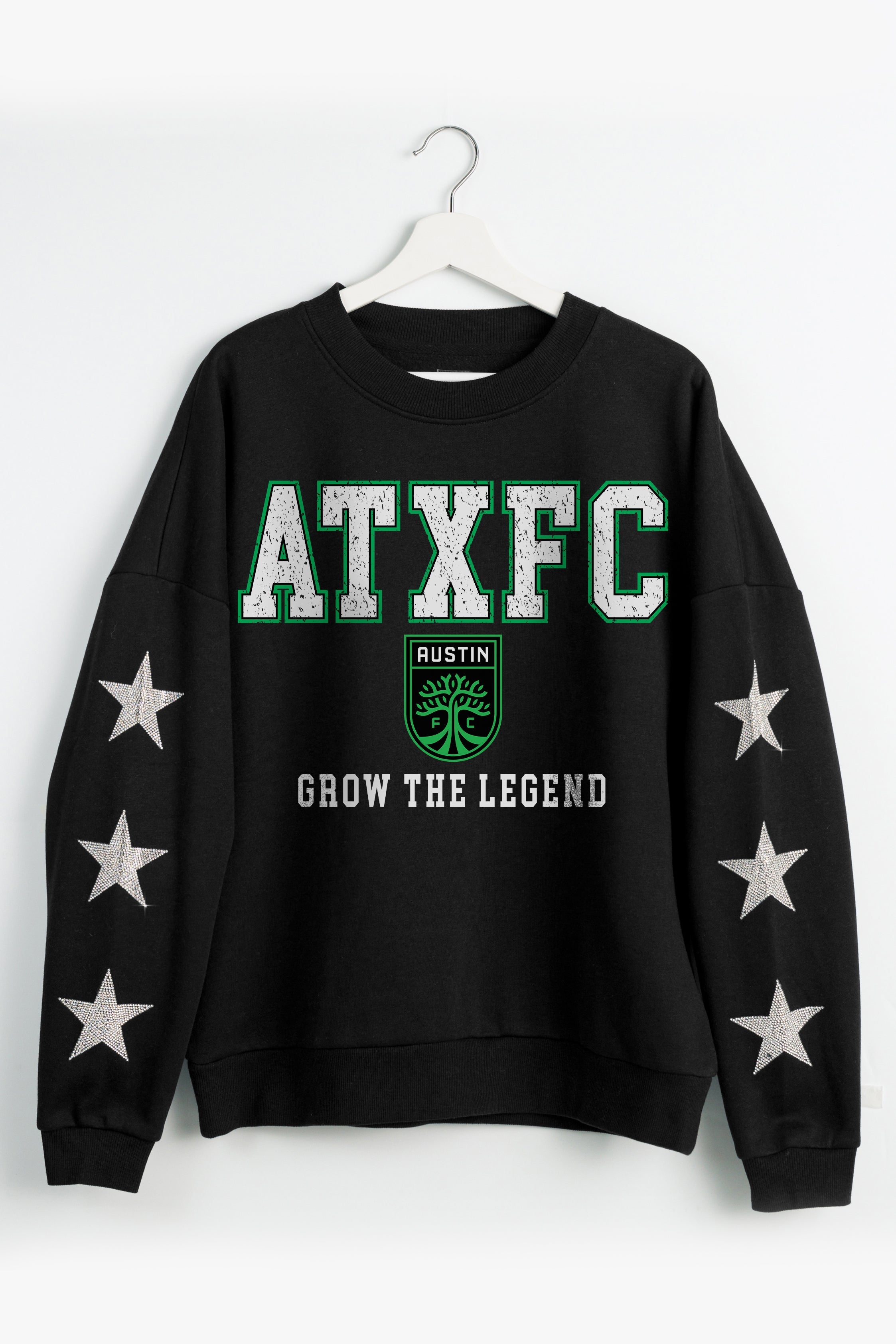 AUSTIN FC VELOCITY STAR EMBELLISHED CREW SWEATSHIRT