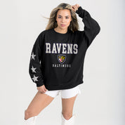 BALTIMORE RAVENS VELOCITY STAR EMBELLISHED CREW SWEATSHIRT