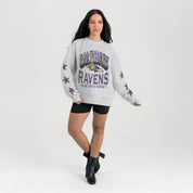 BALTIMORE RAVENS RESILIENCE STAR EMBELLISHED CREW SWEATSHIRT