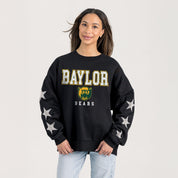 BAYLOR BEARS VELOCITY STAR EMBELLISHED CREW SWEATSHIRT