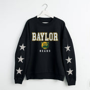 BAYLOR BEARS VELOCITY STAR EMBELLISHED CREW SWEATSHIRT