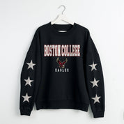 BOSTON COLLEGE EAGLES VELOCITY STAR EMBELLISHED CREW SWEATSHIRT