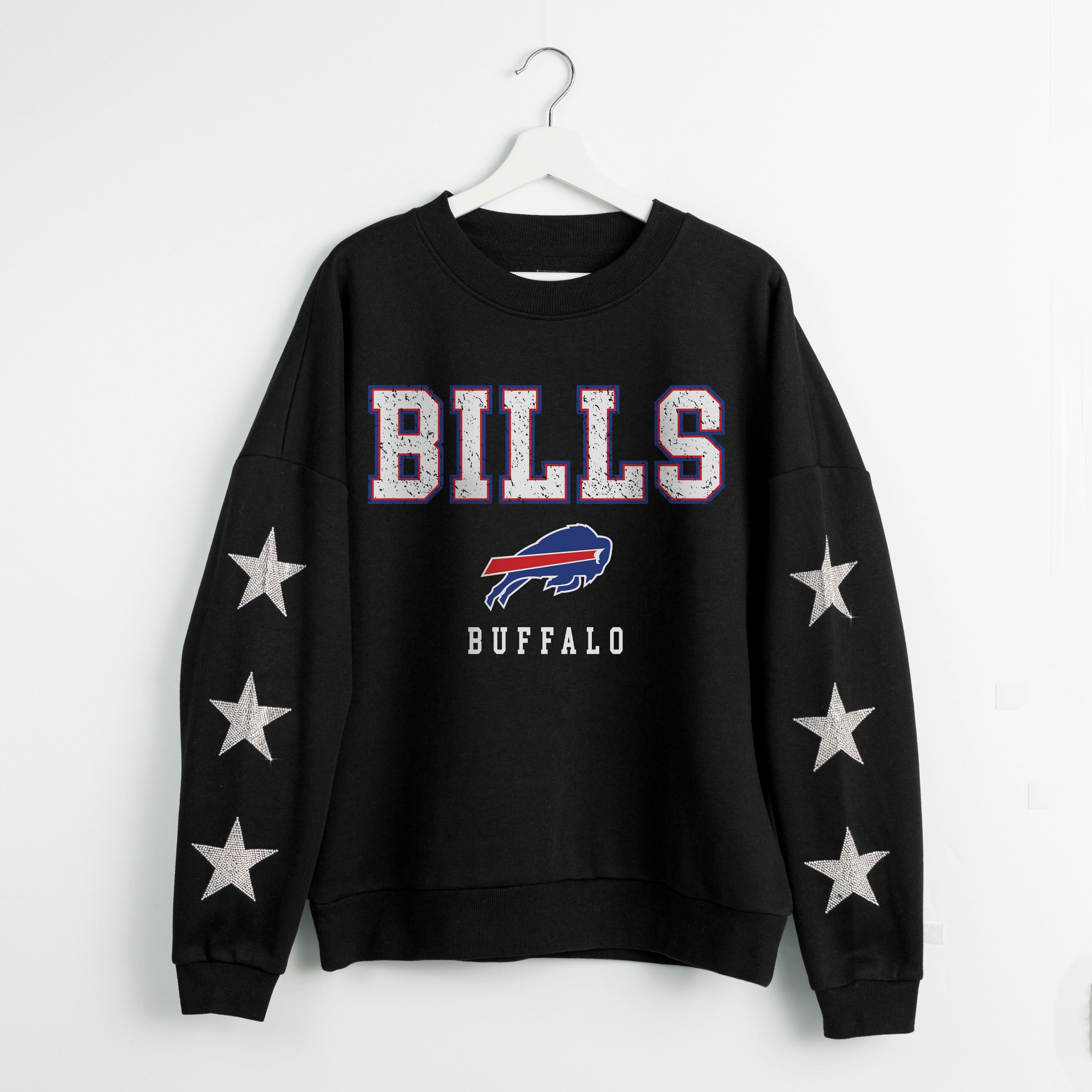 BUFFALO BILLS VELOCITY STAR EMBELLISHED CREW SWEATSHIRT