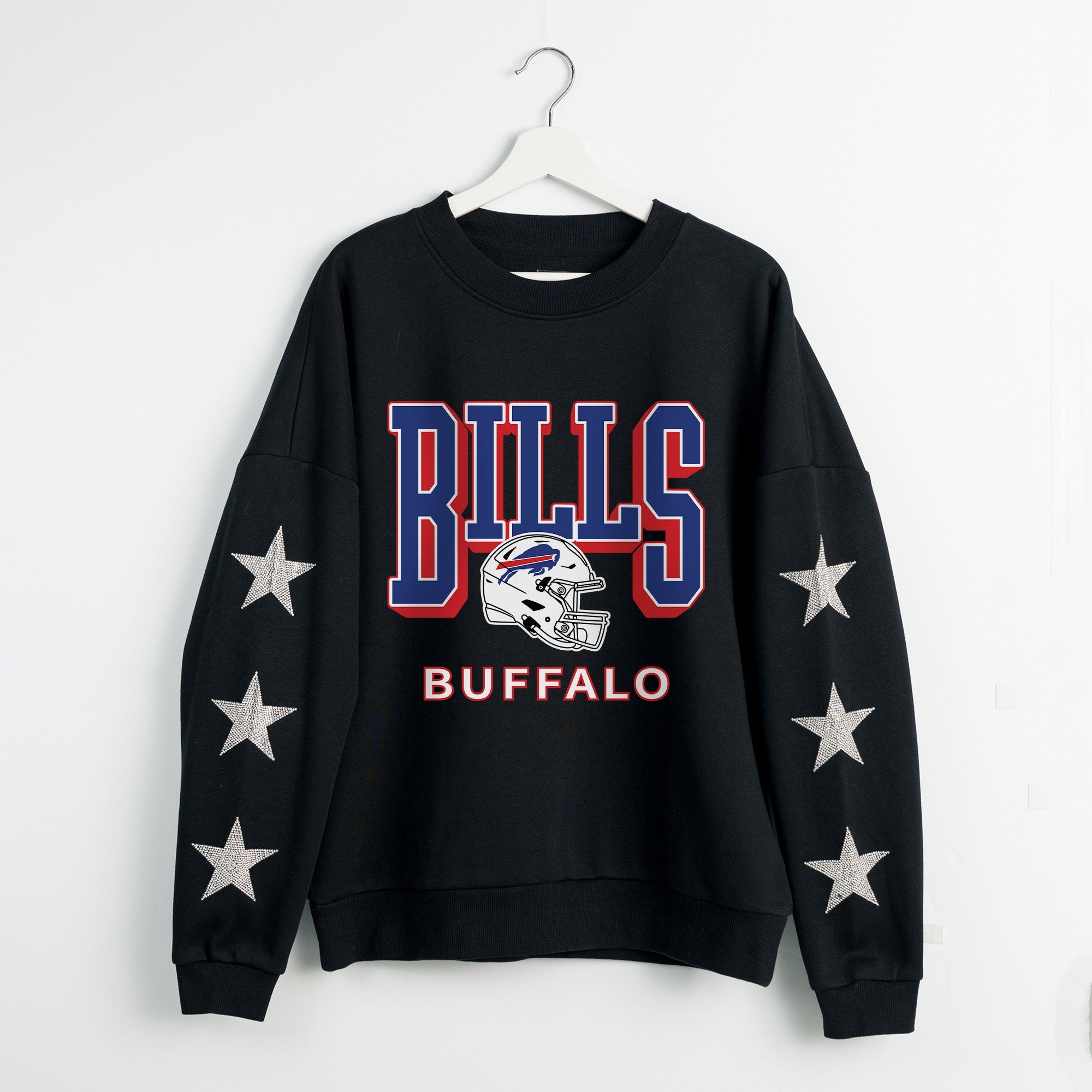 BUFFALO BILLS PURE VICTORY STAR EMBELLISHED CREW SWEATSHIRT