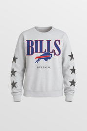 BUFFALO BILLS BOLD PLAY STAR EMBELLISHED CREW SWEATSHIRT BY RANDI MAHOMES