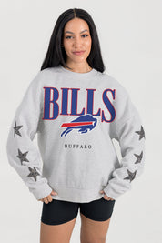BUFFALO BILLS BOLD PLAY STAR EMBELLISHED CREW SWEATSHIRT BY RANDI MAHOMES