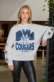 BYU COUGARS RESILIENCE STAR EMBELLISHED CREW SWEATSHIRT