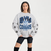 BYU COUGARS RESILIENCE STAR EMBELLISHED CREW SWEATSHIRT