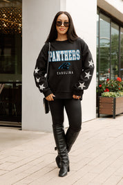 CAROLINA PANTHERS VELOCITY STAR EMBELLISHED CREW SWEATSHIRT