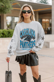 CAROLINA PANTHERS RESILIENCE STAR EMBELLISHED CREW SWEATSHIRT