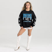 CAROLINA PANTHERS PURE VICTORY STAR EMBELLISHED CREW SWEATSHIRT