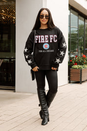CHICAGO FIRE SC VELOCITY STAR EMBELLISHED CREW SWEATSHIRT