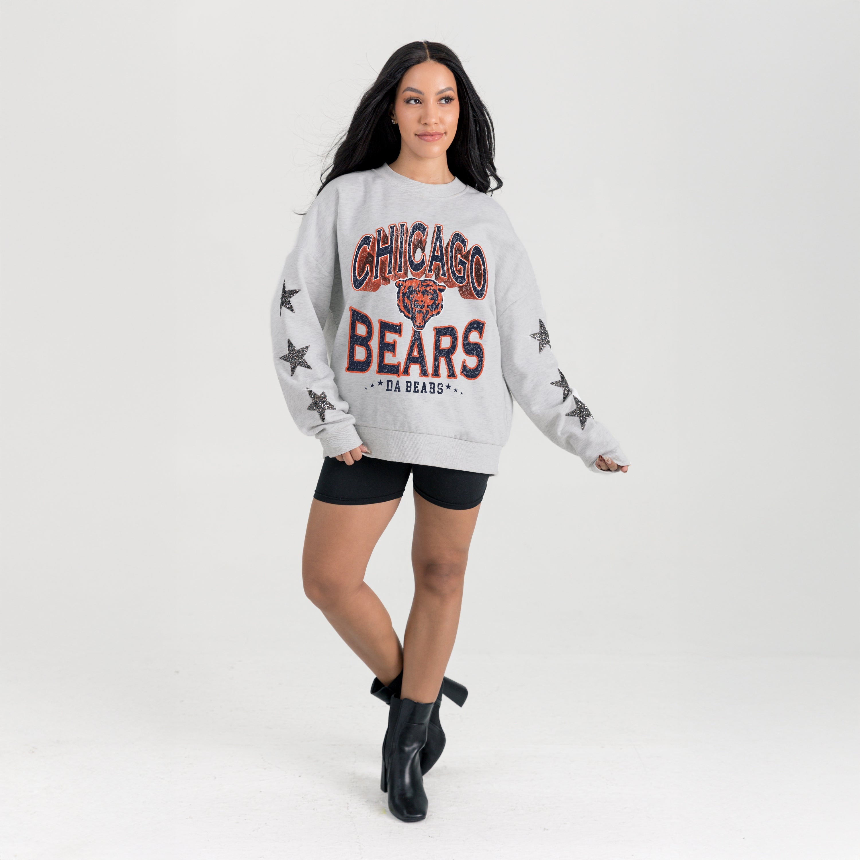 CHICAGO BEARS RESILIENCE STAR EMBELLISHED CREW SWEATSHIRT