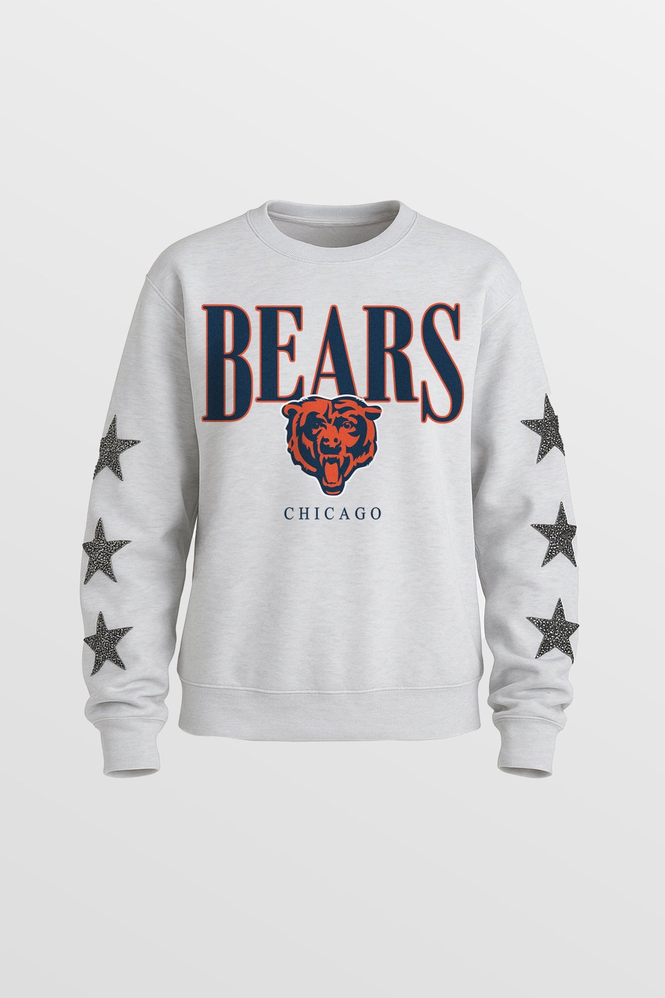 CHICAGO BEARS BOLD PLAY STAR EMBELLISHED CREW SWEATSHIRT BY RANDI MAHOMES