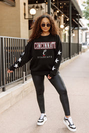 CINCINNATI BEARCATS VELOCITY STAR EMBELLISHED CREW SWEATSHIRT