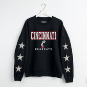 CINCINNATI BEARCATS VELOCITY STAR EMBELLISHED CREW SWEATSHIRT