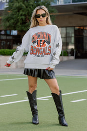 CINCINNATI BENGALS RESILIENCE STAR EMBELLISHED CREW SWEATSHIRT