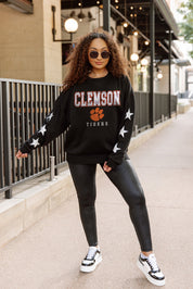 CLEMSON TIGERS VELOCITY STAR EMBELLISHED CREW SWEATSHIRT