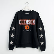 CLEMSON TIGERS VELOCITY STAR EMBELLISHED CREW SWEATSHIRT