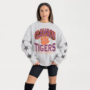 CLEMSON TIGERS RESILIENCE STAR EMBELLISHED CREW SWEATSHIRT