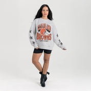 CLEVELAND BROWNS RESILIENCE STAR EMBELLISHED CREW SWEATSHIRT