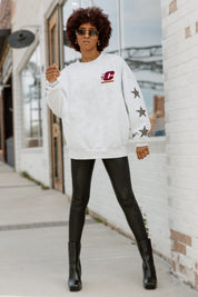 CENTRAL MICHIGAN CHIPPEWAS DEDICATION EMBELLISHED STAR SLEEVE CREWNECK PULLOVER