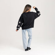 CREIGHTON BLUEJAYS PURE VICTORY EMBELLISHED STAR SLEEVE CREWNECK PULLOVER