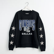 DALLAS COWBOYS PURE VICTORY STAR EMBELLISHED CREW SWEATSHIRT