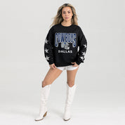 DALLAS COWBOYS PURE VICTORY STAR EMBELLISHED CREW SWEATSHIRT