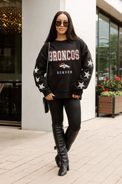 DENVER BRONCOS VELOCITY STAR EMBELLISHED CREW SWEATSHIRT