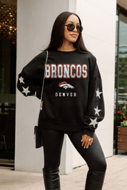 DENVER BRONCOS VELOCITY STAR EMBELLISHED CREW SWEATSHIRT