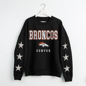 DENVER BRONCOS VELOCITY STAR EMBELLISHED CREW SWEATSHIRT