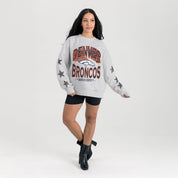 DENVER BRONCOS RESILIENCE STAR EMBELLISHED CREW SWEATSHIRT