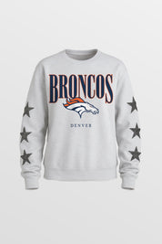 DENVER BRONCOS BOLD PLAY STAR EMBELLISHED CREW SWEATSHIRT BY RANDI MAHOMES