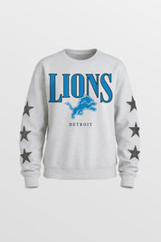 DETROIT LIONS BOLD PLAY STAR EMBELLISHED CREW SWEATSHIRT BY RANDI MAHOMES
