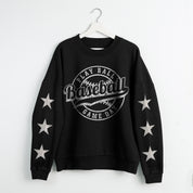 PLAY BALL STAR EMBELLISHED CREW SWEATSHIRT