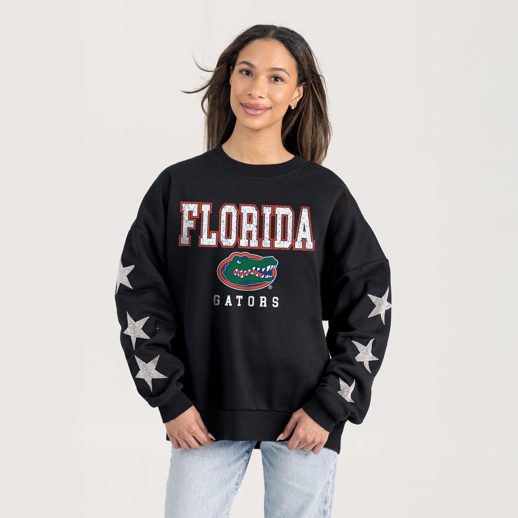 FLORIDA GATORS VELOCITY STAR EMBELLISHED CREW SWEATSHIRT