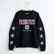 FRESNO STATE BULLDOGS VELOCITY STAR EMBELLISHED CREW SWEATSHIRT