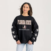 FLORIDA STATE SEMINOLES VELOCITY STAR EMBELLISHED CREW SWEATSHIRT