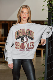 FLORIDA STATE SEMINOLES RESILIENCE STAR EMBELLISHED CREW SWEATSHIRT