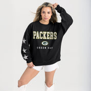 GREEN BAY PACKERS VELOCITY STAR EMBELLISHED CREW SWEATSHIRT