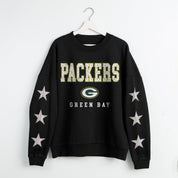 GREEN BAY PACKERS VELOCITY STAR EMBELLISHED CREW SWEATSHIRT