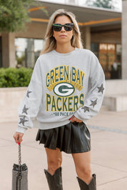 GREEN BAY PACKERS RESILIENCE STAR EMBELLISHED CREW SWEATSHIRT