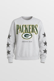 GREEN BAY PACKERS BOLD PLAY STAR EMBELLISHED CREW SWEATSHIRT BY RANDI MAHOMES
