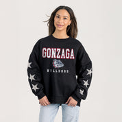 GONZAGA BULLDOGS VELOCITY STAR EMBELLISHED CREW SWEATSHIRT