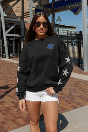 Black Grand Valley Lakers Dedication Star-Sleeve Crewneck Pullover - Front View | Gameday Couture - SOHO