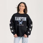 HAMPTON PIRATES VELOCITY STAR EMBELLISHED CREW SWEATSHIRT