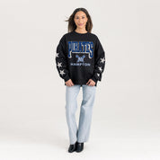 HAMPTON PIRATES PURE VICTORY EMBELLISHED STAR SLEEVE CREWNECK PULLOVER
