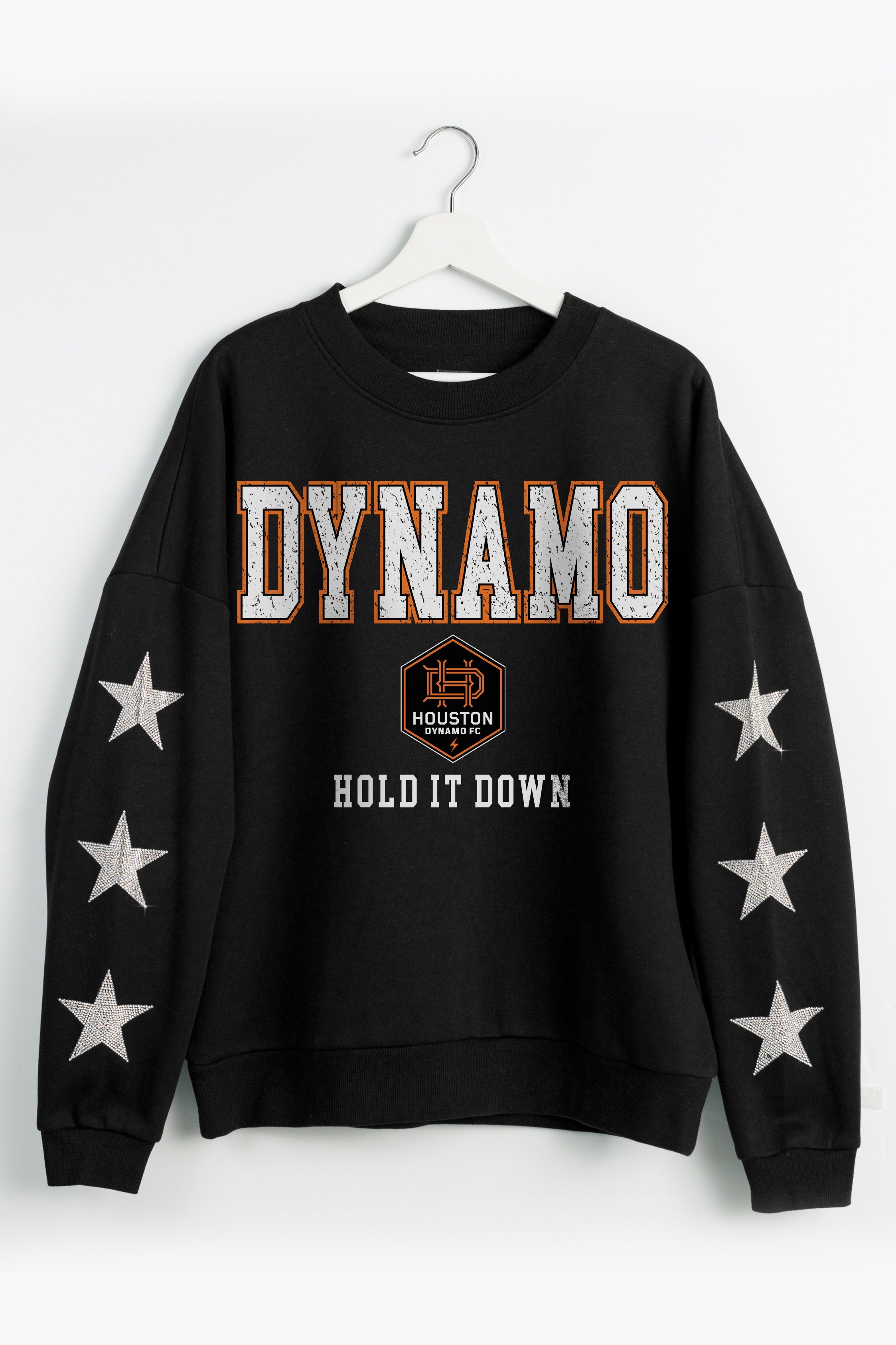 HOUSTON DYNAMO VELOCITY STAR EMBELLISHED CREW SWEATSHIRT